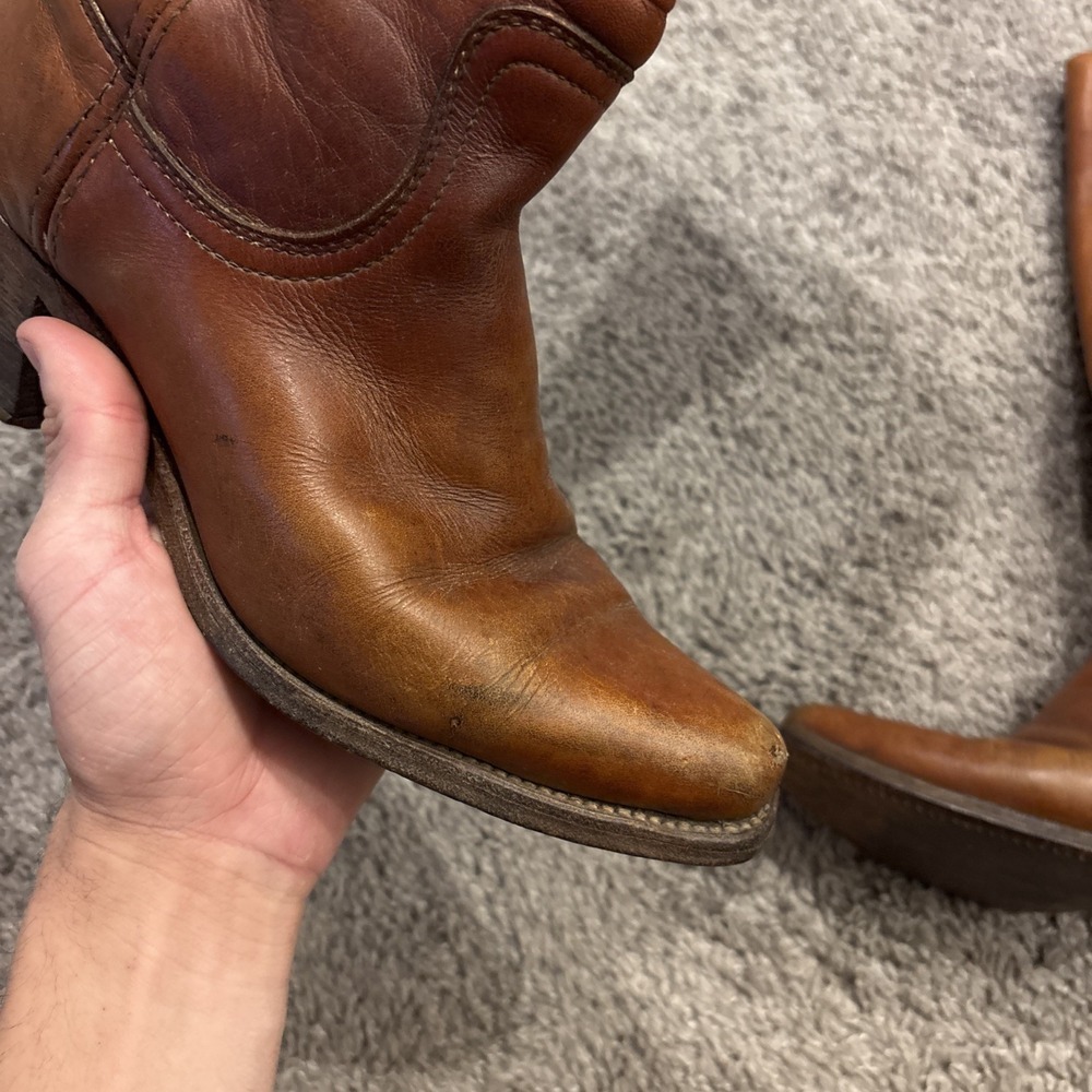 Vintage 70s FRYE Black Label Campus Boots 8760 Made in USA Leather Women's 6.5 B - Picture 5 of 16